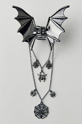 Urban Outfitters Spiderweb-Draped Bat Claw Clip in Black, Women's at Urban Outfitters