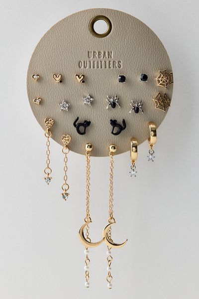 Urban Outfitters Spooky Season Multi Earrings Set in Gold, Women's at Urban Outfitters