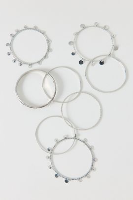 Urban Outfitters Stacked Boho Bangle Bracelets Set in Silver, Women's at Urban Outfitters