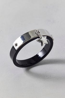 Urban Outfitters Star Charm Leather Bracelet in Silver, Women's at Urban Outfitters