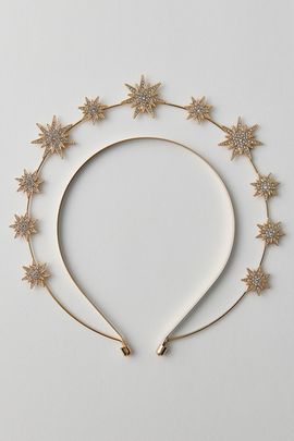 Urban Outfitters Star Crown Headband in Gold, Women's at Urban Outfitters
