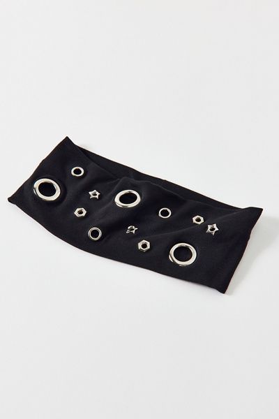 Urban Outfitters Star Grommet Soft And Stretchy Wide Headband in Black, Women's at Urban Outfitters