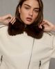 Urban Outfitters Steve Madden Silas Faux Fur Trim Moto Jacket in Bone, Women's at Urban Outfitters - 2