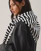 Urban Outfitters Stripe Pattern Oversized Triangle Scarf in Black/White, Women's at Urban Outfitters - 2