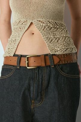 Urban Outfitters Studded Leather Belt in Brown, Women's at Urban Outfitters