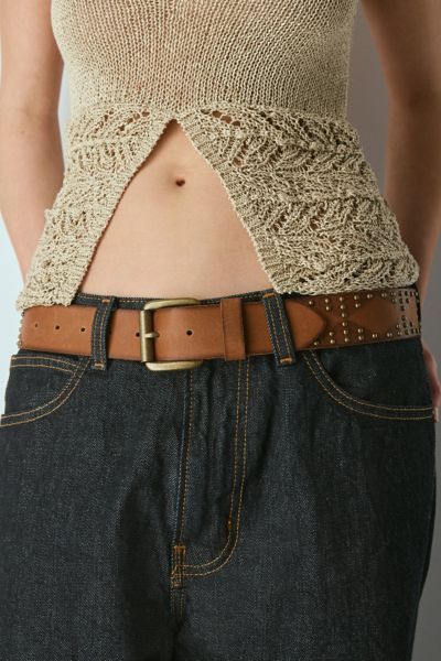 Urban Outfitters Studded Leather Belt in Brown, Women's at Urban Outfitters