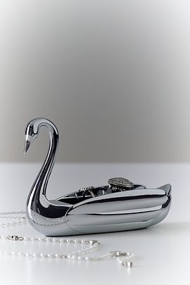 Urban Outfitters Swan Shaped Metal Ring Holder in Chrome at Urban Outfitters