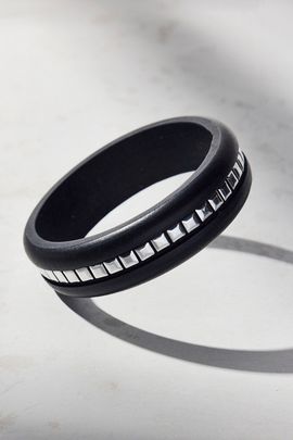 Urban Outfitters Tate Studded Wooden Bangle Bracelet in Silver, Women's at Urban Outfitters