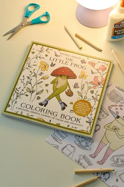 Urban Outfitters The Little Frog Coloring Book: A Relaxing, Mindful Journey Of Colour And Creativity By Maybell Eequay in Green at Urban Outfitters
