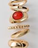 Urban Outfitters Thea Gold Metal Rings Set in Coral, Women's at Urban Outfitters - 1