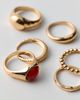 Urban Outfitters Thea Gold Metal Rings Set in Coral, Women's at Urban Outfitters - 2