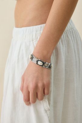 Urban Outfitters Tidal Trinket Shell Mesh Bracelet in Silver, Women's at Urban Outfitters