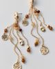 Urban Outfitters Tiger's Eye Coin & Fringe Dangle Earrings in Gold, Women's at Urban Outfitters - 1