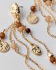 Urban Outfitters Tiger's Eye Coin & Fringe Dangle Earrings in Gold, Women's at Urban Outfitters - 2