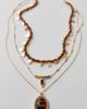 Urban Outfitters Tiger's Eye Coin Layered Necklace in Gold, Women's at Urban Outfitters - 1