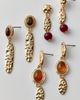 Urban Outfitters Tiger's Eye Drop Earrings Set in Gold, Women's at Urban Outfitters - 2