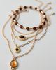Urban Outfitters Tiger's Eye Layering Bracelets Set in Gold, Women's at Urban Outfitters - 1