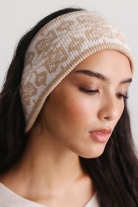 Urban Outfitters Toasty Intarsia Knit Headwrap Headband in Ivory Combo, Women's at Urban Outfitters