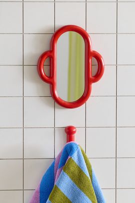 Urban Outfitters Tubular Framed Wall Mirror in Small Red at Urban Outfitters