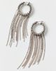 Urban Outfitters Twisted Fringe Hoop Earrings in Silver, Women's at Urban Outfitters - 1