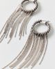 Urban Outfitters Twisted Fringe Hoop Earrings in Silver, Women's at Urban Outfitters - 2