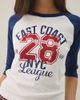 Urban Outfitters Urban Outfitters East Coast NYC Graphic Raglan 3/4 Sleeve Tee in Blue, Women's at Urban Outfitters - 4