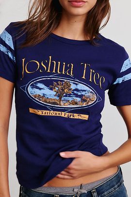 Urban Outfitters Urban Outfitters Joshua Tree Graphic Cotton Baby Tee in Blue, Women's at Urban Outfitters