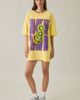 Urban Outfitters Urban Outfitters Kiwi Graphic Oversized Cotton T-Shirt Dress in Yellow, Women's at Urban Outfitters - 3