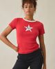 Urban Outfitters Urban Outfitters NYC Star Graphic Ringer Baby Tee in Red, Women's at Urban Outfitters - 1