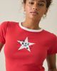 Urban Outfitters Urban Outfitters NYC Star Graphic Ringer Baby Tee in Red, Women's at Urban Outfitters - 2