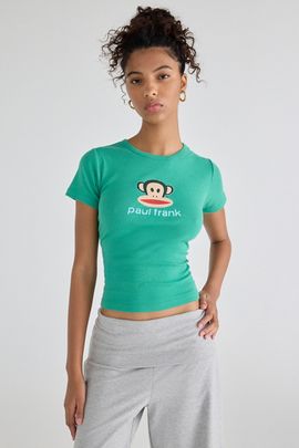 Urban Outfitters Urban Outfitters Paul Frank Graphic Baby Tee in Green, Women's at Urban Outfitters