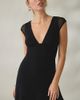 Urban Outfitters Urban Outfitters UO About Time Plunging V-Neck Cap Sleeve Mini Dress in Black, Women's at Urban Outfitters - 1