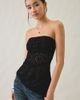 Urban Outfitters Urban Outfitters UO Afterparty Zebra Burnout Mesh Asymmetric Side-Slit Tube Top in Black, Women's at Urban Outfitters - 1