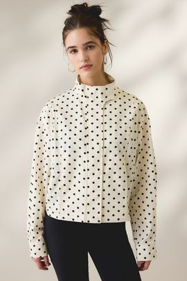 Urban Outfitters Urban Outfitters UO Allison Polka Dot Jacket in Black/White, Women's at Urban Outfitters