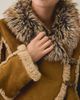 Urban Outfitters Urban Outfitters UO Ashleigh Faux Fur Trim Asymmetric Faux Shearling Jacket in Tan, Women's at Urban Outfitters - 1