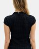 Urban Outfitters Urban Outfitters UO Aysha Keyhole Detail Band Collar Cap Sleeve Top in Black, Women's at Urban Outfitters - 4