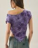 Urban Outfitters Urban Outfitters UO Bia Floral Flocked Asymmetric Off-The-Shoulder Poncho Top in Black, Women's at Urban Outfitters - 4