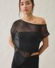 Urban Outfitters Urban Outfitters UO Bia Shine Flocked Dot Mesh Asymmetric Off-The-Shoulder Poncho Top in Black, Women's at Urban Outfitters - 1
