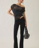 Urban Outfitters Urban Outfitters UO Bia Shine Flocked Dot Mesh Asymmetric Off-The-Shoulder Poncho Top in Black, Women's at Urban Outfitters - 2