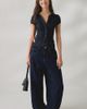 Urban Outfitters Urban Outfitters UO Brynn Ruffle Puff Sleeve Button-Down Shirt in Black, Women's at Urban Outfitters - 4
