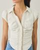 Urban Outfitters Urban Outfitters UO Brynn Textured Puff Sleeve Button-Down Shirt in White, Women's at Urban Outfitters - 1