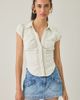 Urban Outfitters Urban Outfitters UO Brynn Textured Puff Sleeve Button-Down Shirt in White, Women's at Urban Outfitters - 4