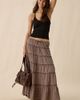 Urban Outfitters Urban Outfitters UO Caysie Plaid Pattern Low-Rise Tiered Maxi Skirt in Neutral, Women's at Urban Outfitters - 1