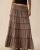 Urban Outfitters Urban Outfitters UO Caysie Plaid Pattern Low-Rise Tiered Maxi Skirt in Neutral, Women's at Urban Outfitters - 2