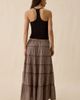 Urban Outfitters Urban Outfitters UO Caysie Plaid Pattern Low-Rise Tiered Maxi Skirt in Neutral, Women's at Urban Outfitters - 3