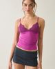 Urban Outfitters Urban Outfitters UO Date Night Lace Trim Cropped Cami in Blue, Women's at Urban Outfitters - 1