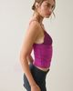 Urban Outfitters Urban Outfitters UO Date Night Lace Trim Cropped Cami in Blue, Women's at Urban Outfitters - 4