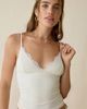 Urban Outfitters Urban Outfitters UO Date Night Lace Trim Cropped Cami in White, Women's at Urban Outfitters - 1