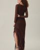 Urban Outfitters Urban Outfitters UO Dusk-To-Dawn Mesh Asymmetric Ruffle High-Low Maxi Dress in Brown, Women's at Urban Outfitters - 4