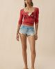 Urban Outfitters Urban Outfitters UO East Coast Applique Graphic Long Sleeve Henley Tee in Red, Women's at Urban Outfitters - 4